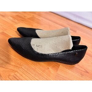 BOTTERO Womens Leather Pointed Toe Ballet Flats Slip On Snake Black US 7 EUR‎ 38